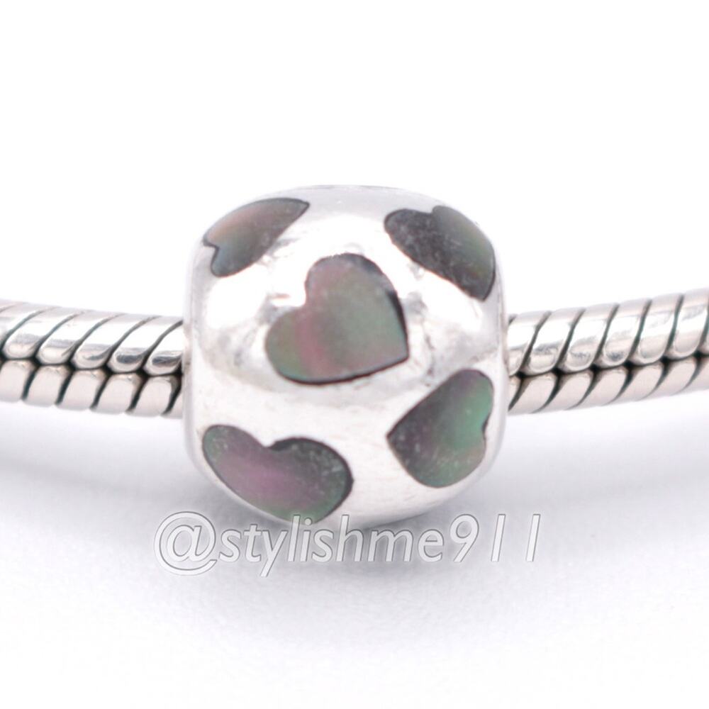 Authentic PANDORA Love Me Black Mother of Pearl Charm - 790398MPB